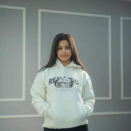 Unisex Creamy Realistic Cotton Fleece Hoodie